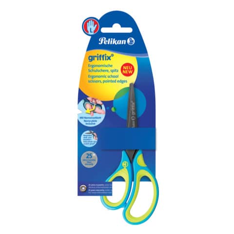 Forbici Griffix 15 cm blu in confezione da 5 pezzi mancini 810265